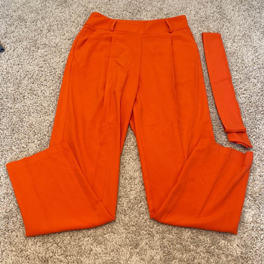 Belted Orange Work Pants